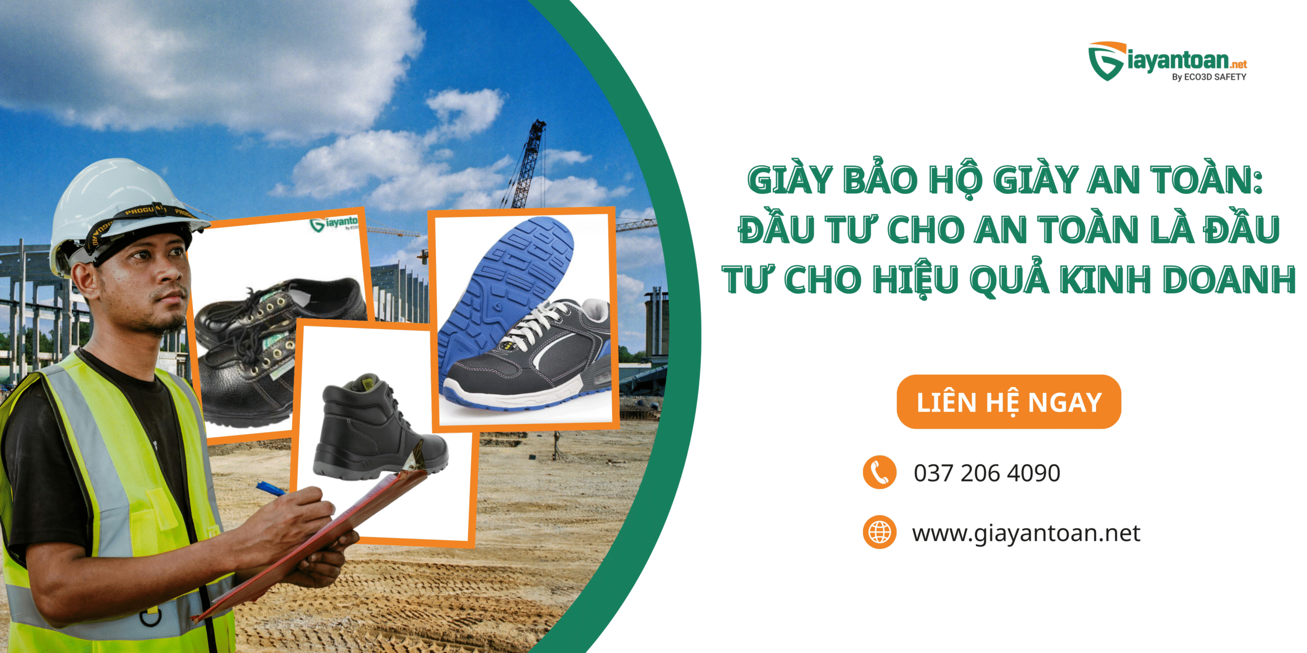 Giày bảo hộ lao động chống trượt, chống va đập, an toàn cho công nhân