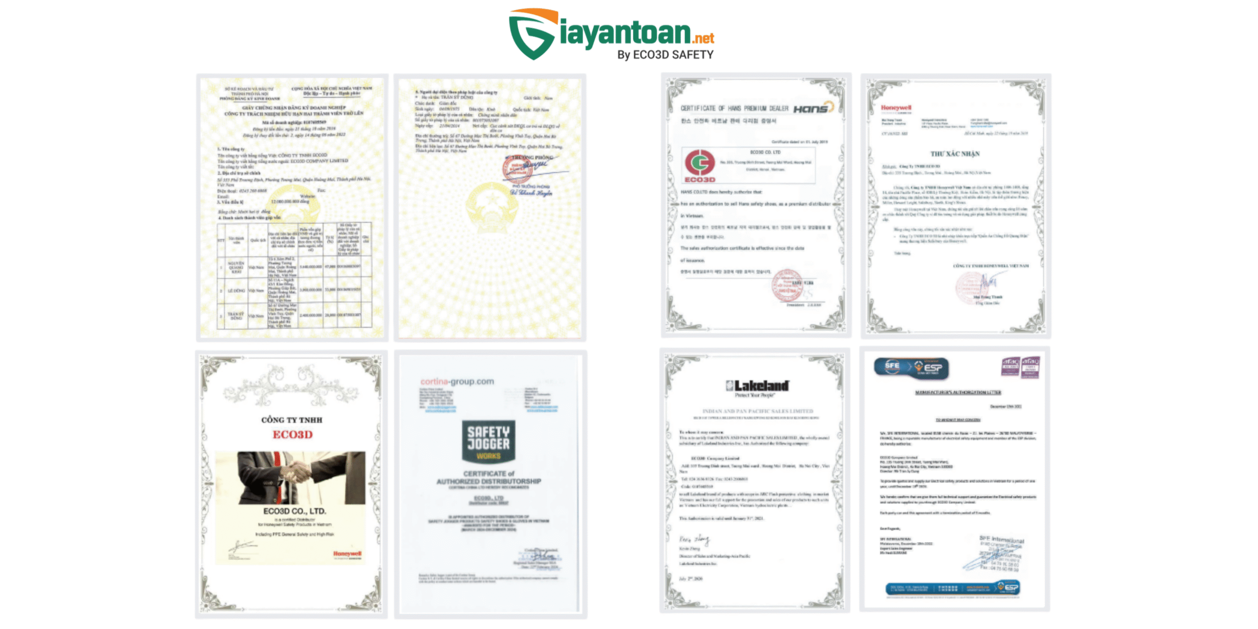Chứng nhận hợp tác các thương hiệu uy tín