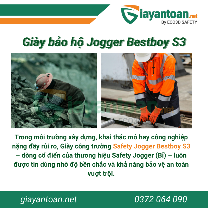 Ứng dụng thực tế của giày bảo hộ Jogger Bestboy S3