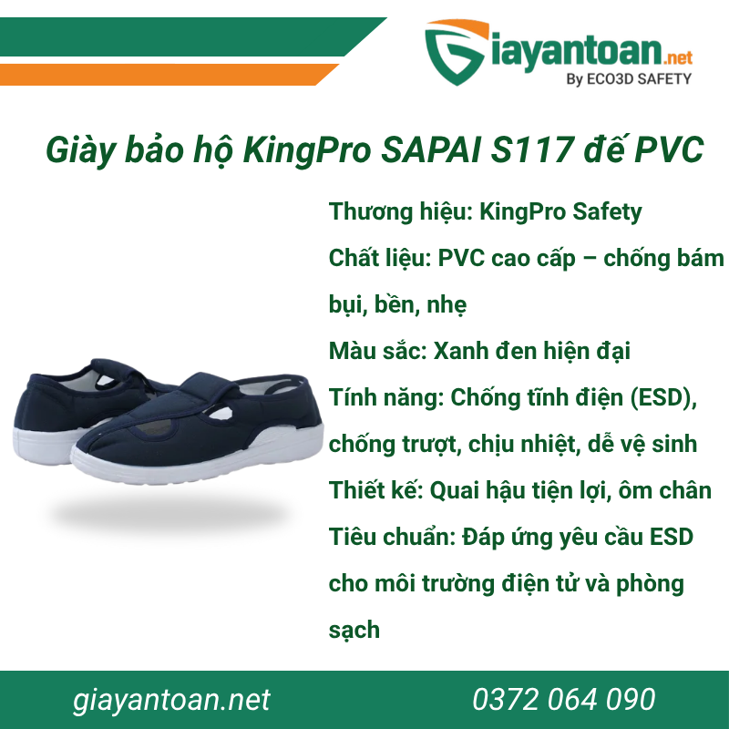 Thông số của Giày bảo hộ KingPro SAPAI S117