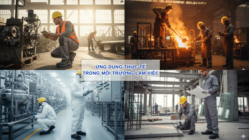 Giày bảo hộ giá rẻ sử dụng trong nhà máy và công trình xây dựng