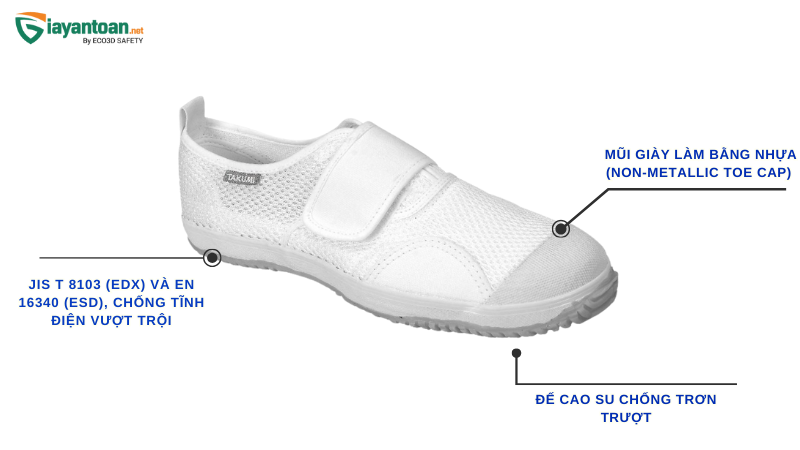 Giày Chống Tĩnh Điện Takumi TSH-107 – Thoáng Khí và Linh Hoạt