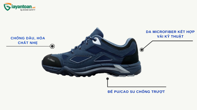 Giày bảo hộ ZIBEN 162N – Phong cách thể thao, an toàn khi làm việc dài giờ
