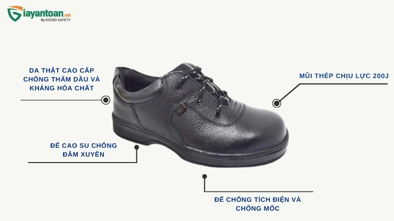 Giày bảo hộ chống đinh TE-7000-R đạt tiêu chuẩn quốc tế